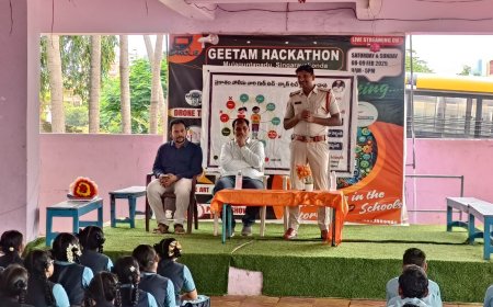 సింగరాయకొండ లోని గీతం స్కూల్లో పిల్లలకు గుడ్ టచ్ బ్యాడ్ టచ్ మరియు సైబర్ క్రైమ్ ఫై అవగాహన