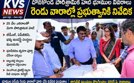 దొనకొండ పారిశ్రామిక హబ్ భూముల వివరాలు రెండు వారాల్లో ప్రభుత్వానికి నివేదిక, ప్రకాశం జిల్లా కలెక్టర్ పి. రాజాబాబు