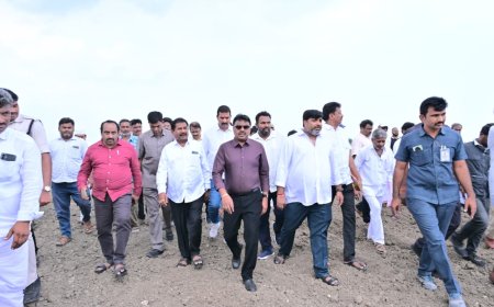 అక్టోబర్ 9న సీఎం నర్సింగోలు పర్యటన ...స్థలాన్ని పరిశీలించిన మంత్రులు అధికారులు